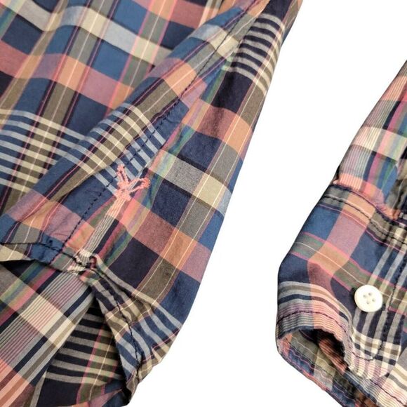 Set of Brand Name Khaki Colored Jeans and Lightweight Long Sleeve Plaid Shirt - Picture 9 of 12